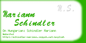 mariann schindler business card